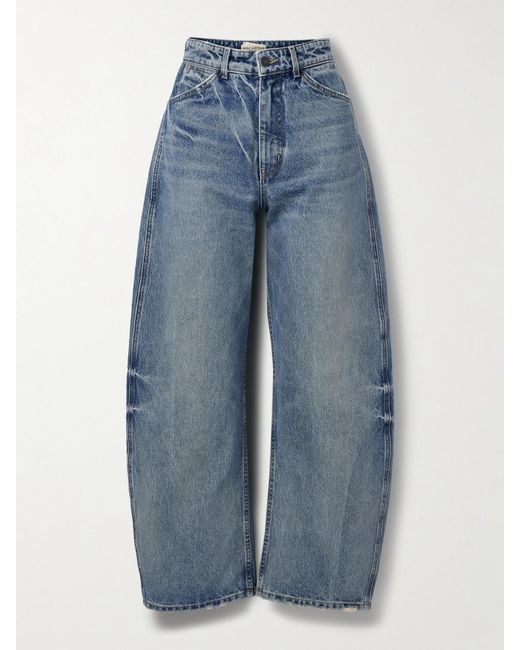Nili Lotan Blue Otis Mid-Rise Barrel-Leg Jeans