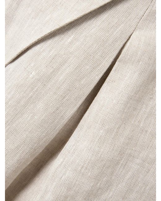 ANDRES OTALORA White Mi Memoria Pleated Linen Cargo Wide-Leg Pants