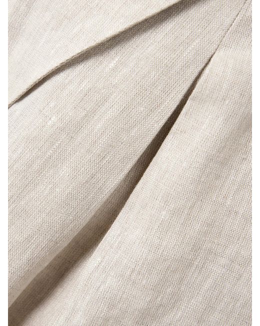 ANDRES OTALORA White Mi Memoria Pleated Linen Cargo Wide-Leg Pants