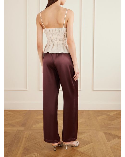 Staud Natural Ayla Ruffled Linen Tank
