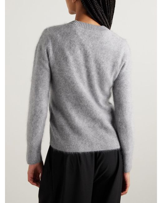 Veronica Beard Gray Pippen Pullover Aus Gebürstetem Kaschmir