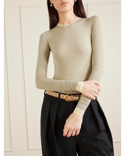 Wardrobe NYC Natural Stretch-Jersey Bodysuit