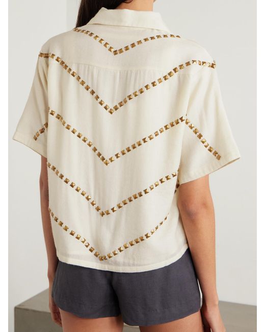Alix Of Bohemia Natural Stevie Hemd Aus Woll-Twill Mit Nieten