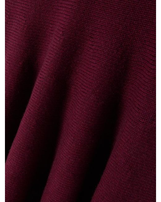 Alaïa Purple Midirock Aus Strick Einer Kaschmirmischung Mit Falten