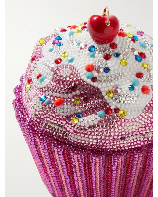 Judith Leiber Pink Cherry Cupcake Crystal-Embellished-Tone Clutch