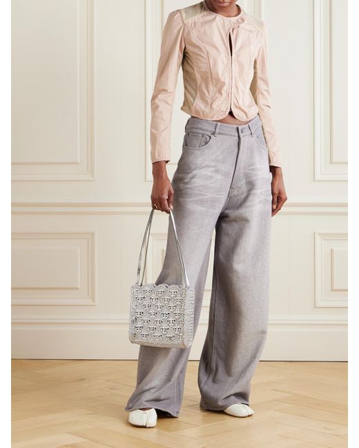 Our Legacy Pink Cropped Mesh-Trimmed Cotton-Canvas Jacket