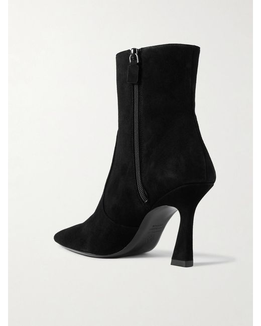 Stuart Weitzman Black Vinnie Suede Ankle Boots