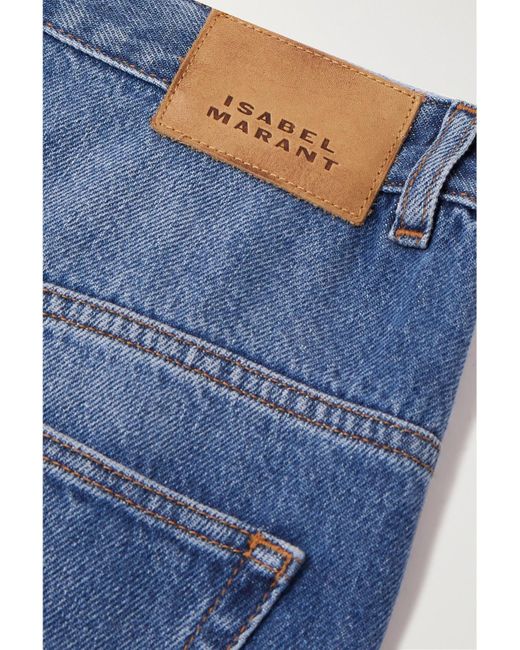 Isabel Marant Blue Lemony Hoch Sitzende Jeans Mit Weitem Bein