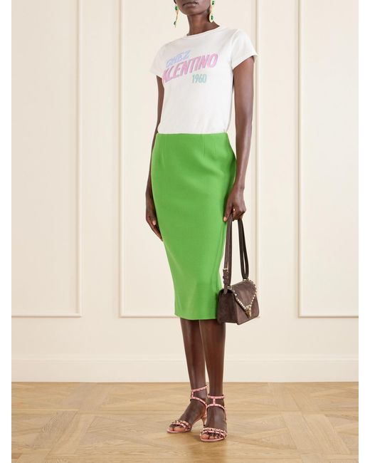 Valentino Garavani White Printed Cotton Jersey T-Shirt