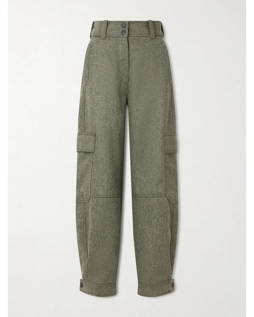 Moncler Gray Wool-Gabardine Tapered Ski Pants
