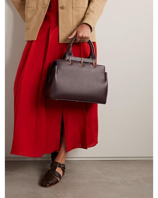 Gabriela Hearst Brown Amethyst Kleine Tote Aus Leder