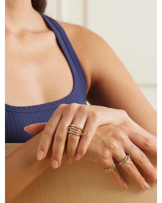 Spinelli Kilcollin Natural Callista Set Of Four Sterling And 18-Karat Diamond Rings