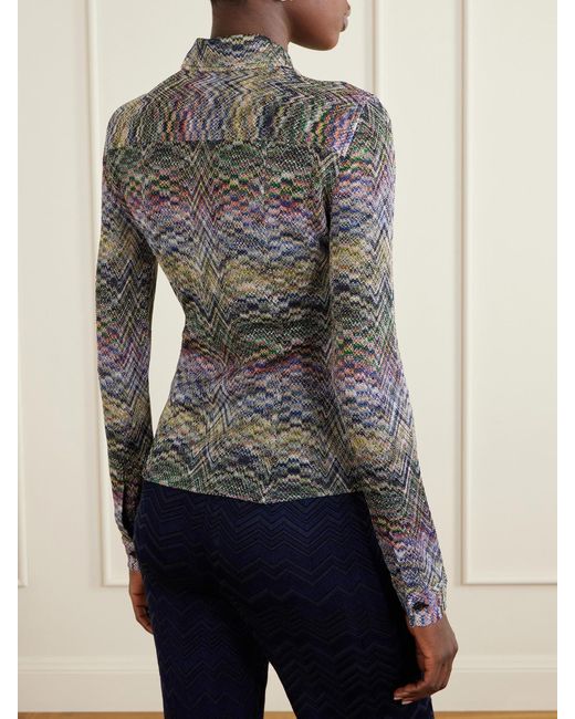 Missoni Gray Embellished Crochet-Knit Cardigan