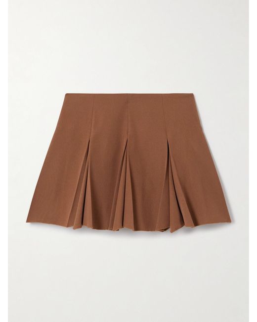Marni Brown Minirock Aus Grain De Poudre Aus Wolle Mit Falten