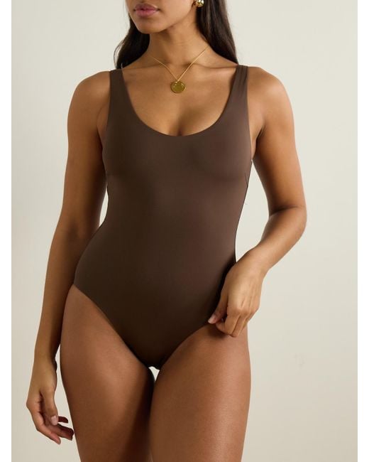 St. Agni Brown Scoop Recycled Swimsuit