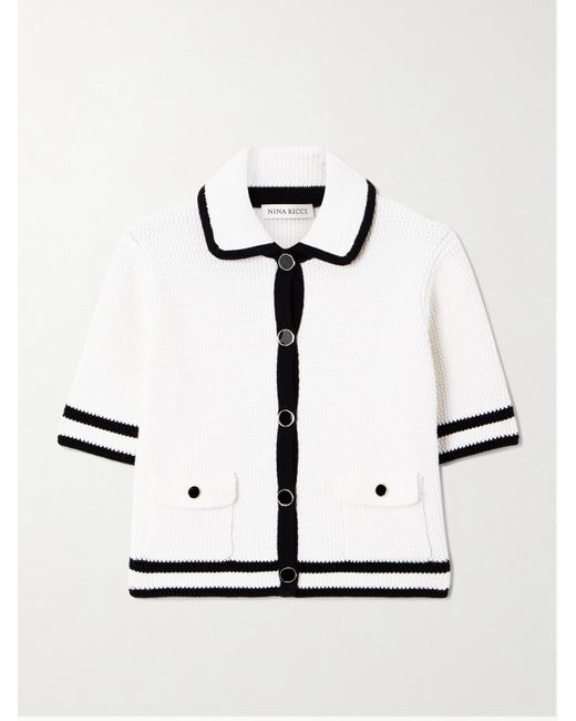 Nina Ricci White Cardigan Aus Einer Baumwollmischung