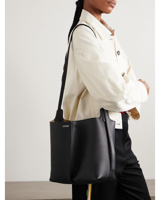 Loewe White Bilbao Medium Pleated Leather Shoulder Bag