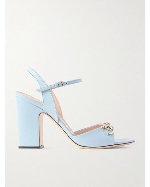 Gucci Blue Horsebit Sandal, Leather
