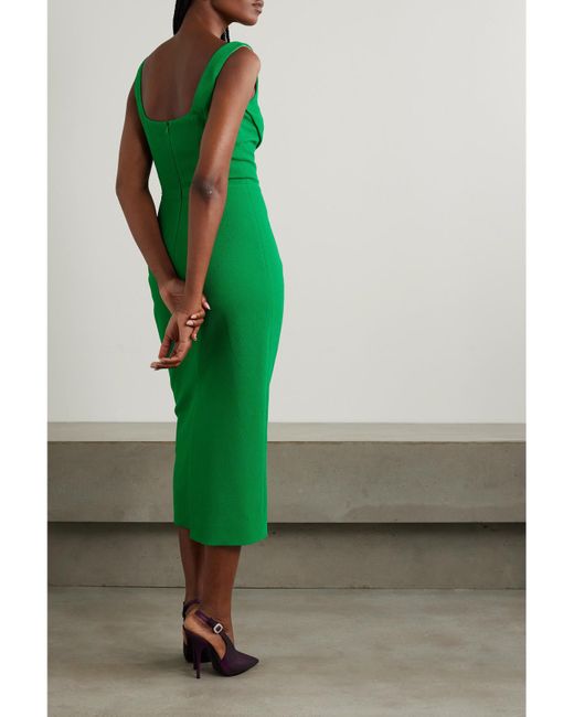 Emilia Wickstead Green Arina Textured Midi Dress