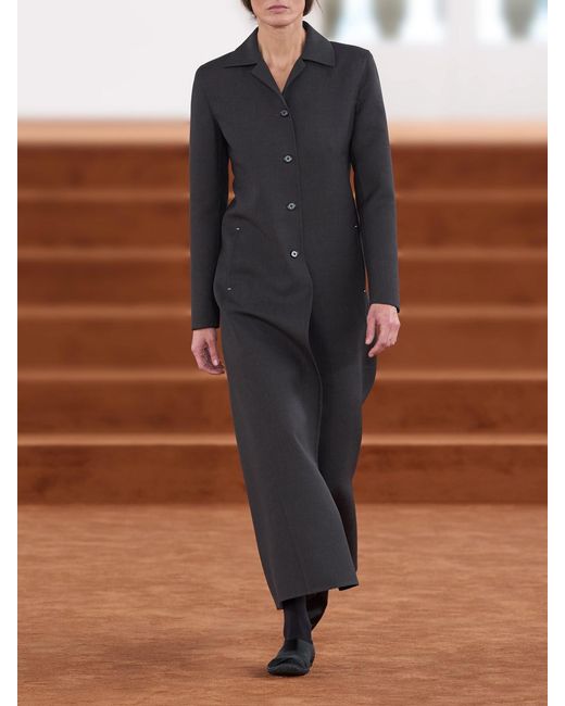 Jil Sander Black Wool And Silk-Blend Coat