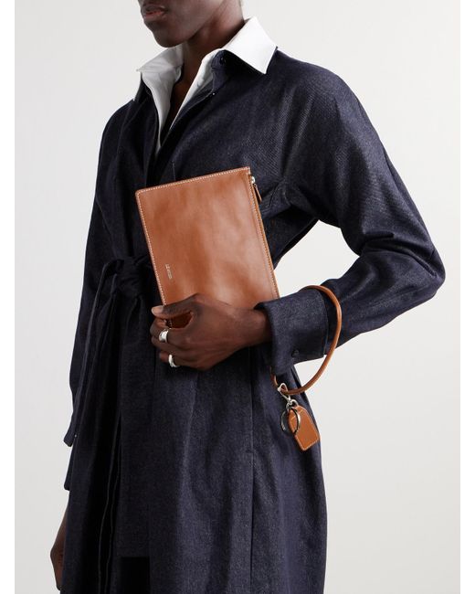 LIE STUDIO Brown Charlie Clutch Aus Leder
