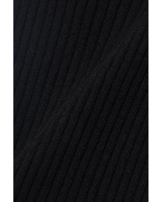 Courreges Black Reedition Appliquéd Ribbed-Knit Tank