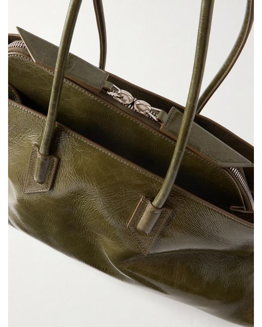 The Attico Green La Passegiata Medium Asymmetric Shoulder Bag