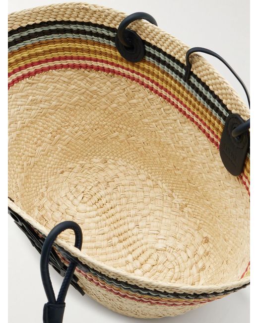 Sac À Main En Raphia À Rayures Et À Finitions En Cuir Anagram Basket X Paula's Ibiza Loewe en coloris Natural