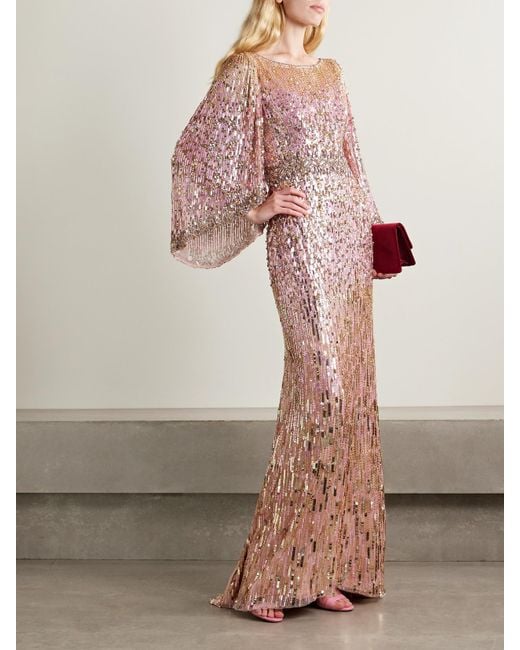 Jenny Packham Pink Ines Robe Aus Tüll Mit Verzierungen