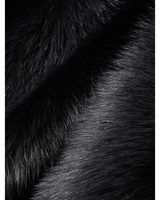 Dolce & Gabbana Black Cropped Satin-Trimmed Shearling Jacket