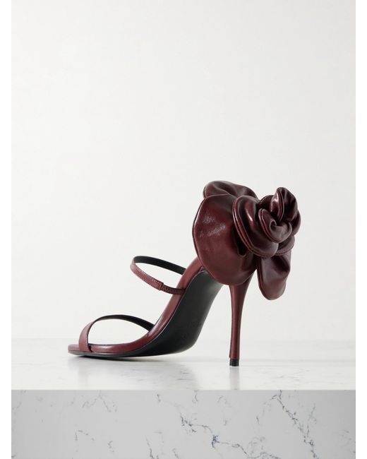 Magda Butrym Red Appliquéd Leather Sandals