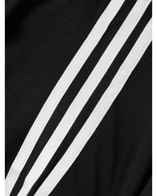 Adidas Originals Black Y-3 Tie-Detailed Striped Lyocell-Blend Jersey T-Shirt