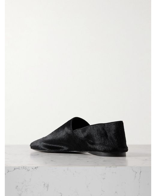 TOVE Black Pascale Calf Hair Slippers