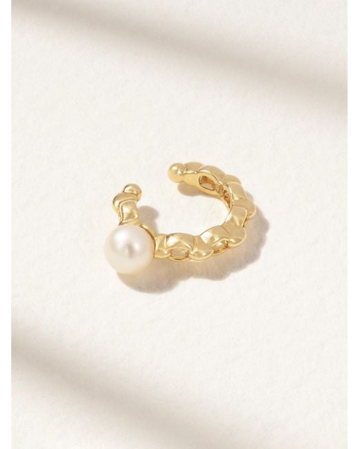 Mizuki Natural Sea Of Beauty 14-Karat Pearl Ear Cuff