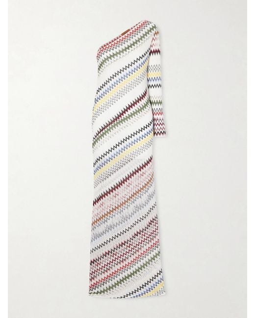 missoni striped crochet knit maxi dress Crochet-Knit in White Coat Size:44 S Maxi swimwear royal blue Tiger Mist Ryland Mini