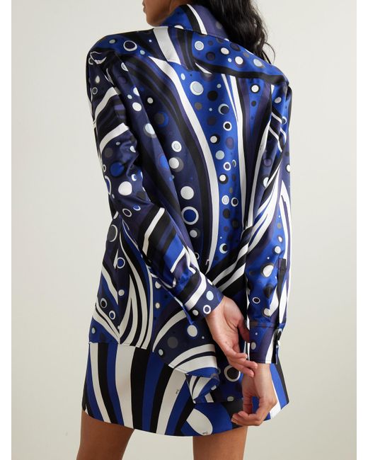 Emilio Pucci Blue Printed Silk-Twill Shirt