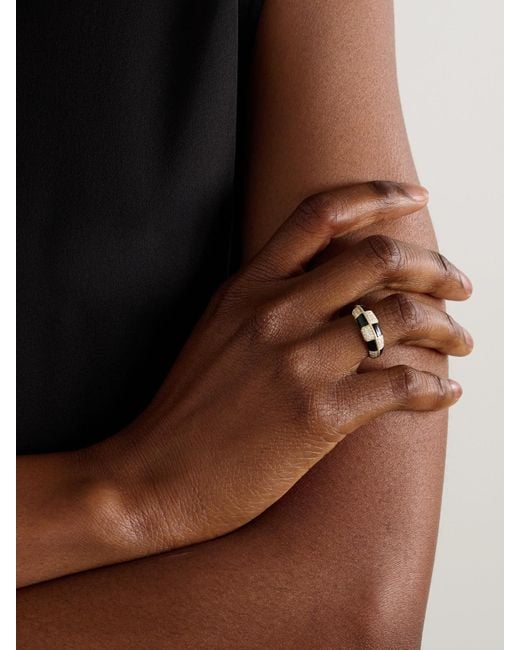 Yvonne Léon Natural Alliance 9-Karat, Onyx And Diamond Ring