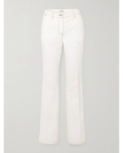 Dries Van Noten White Parchia Low-Rise Straight-Leg Jeans