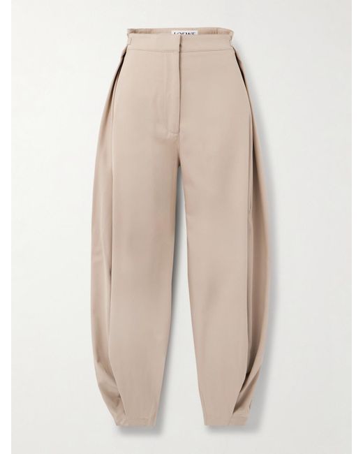 Loewe Natural Cocoon Wide-Leg Cotton And Silk-Blend Twill Pants