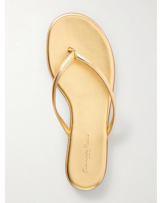 Gianvito Rossi Natural Calypso Metallic Leather Sandals
