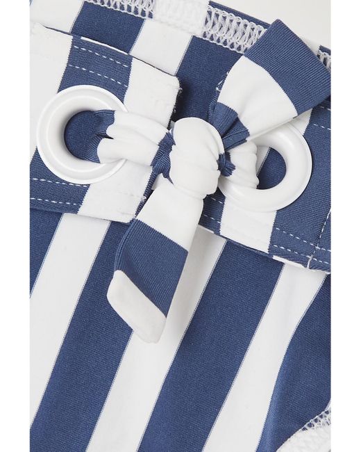 Eres Blue Samba Vida Eyelet-Embellished Striped Bikini Briefs