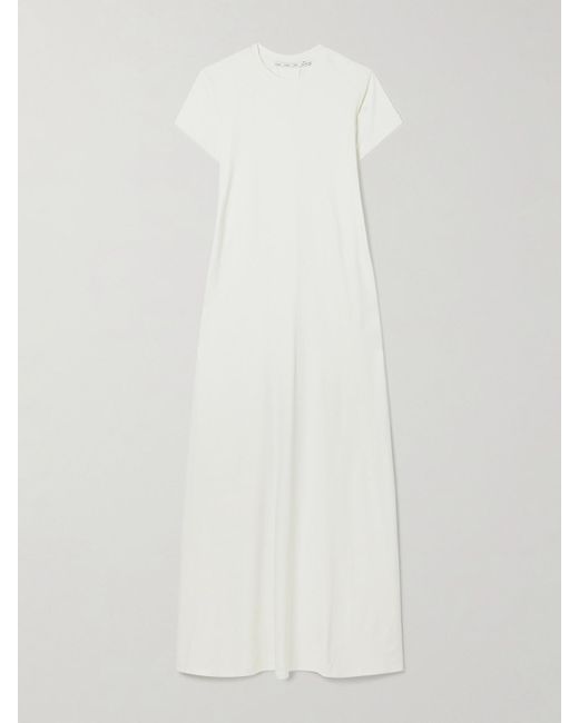 Proenza Schouler White Noelle Midikleid Aus Jersey Aus Einer Baumwollmischung Mit Raffungen