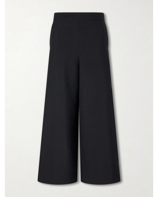 Chloé Blue Wide-Leg Wool Crepe Pants