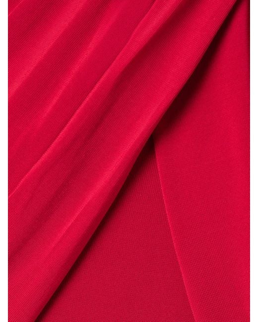 Isabel Marant Red Galina Asymmetrisches Kleid Aus Stretch-Jersey Mit Raffungen Und Überschlag