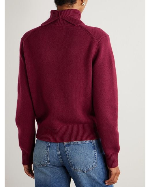 Anine Bing Red Idra Wool And Cashmere-Blend Turtleneck Sweater