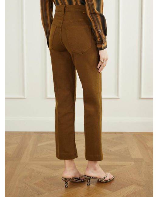 Jamie Haller Brown The Kenickie Blind Crease High-Waist Straight-Leg Jeans
