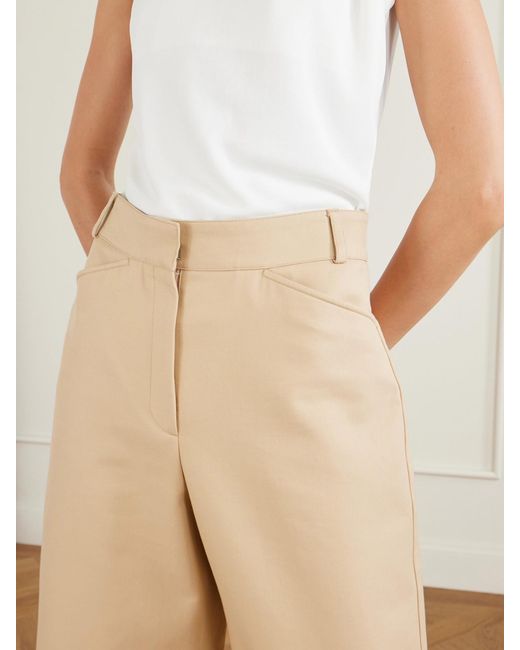 Another Tomorrow Natural Organic Cotton High-Rise Wide-Leg Pants