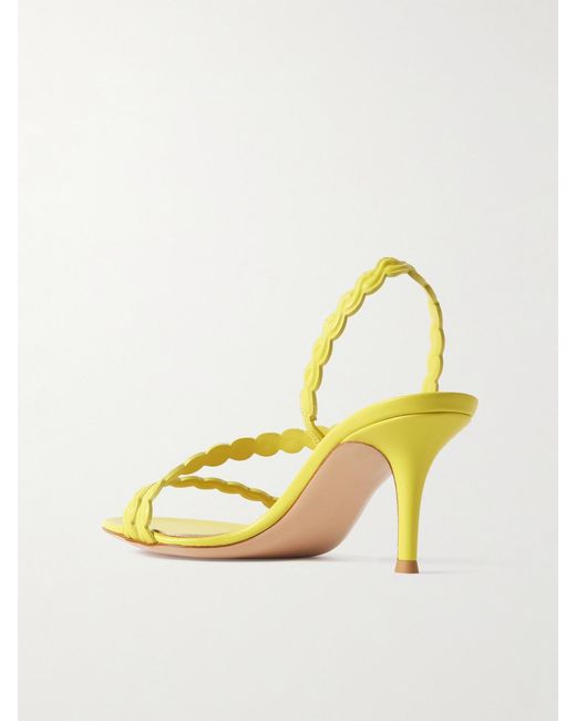 Gianvito Rossi Metallic 80 Leather Slingback Sandals