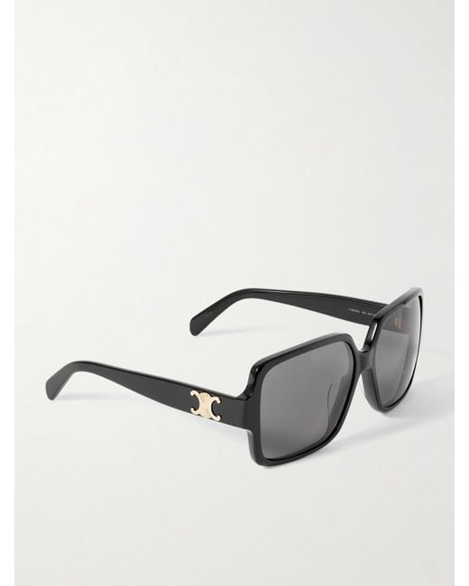 Céline Black Triomphe Oversized Square-Frame Acetate Sunglasses