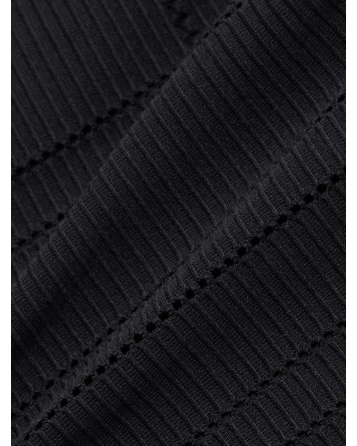 Totême Black Pointelle-Knit Stretch Recycled Bikini Briefs